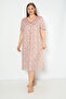 Women's Large Size Viscose Fabric Lace Detailed Short Sleeve Nightgown 12153 - 4