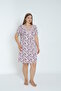 Women's Plus Size Floral Patterned Lace Collar Viscose Nightgown 13641 - 4
