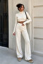 Women's Cropped Finger-Loop Knit Set - 2
