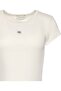 A- Woven Label 2X2 Rib Baby Tee Women's Crew Neck T-Shirt White - 2