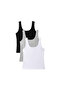 Women's Brand Logo Embroidered U-Neck Ribbed White Undershirt Suitable for Daily Use - 4