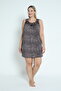 Women's Plus Size Leopard Patterned Lace Detailed Viscose Nightgown 10697 - 5