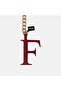 Red Letter F Leather Keychain - 3