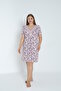 Women's Plus Size Floral Patterned Lace Collar Viscose Nightgown 13641 - 2