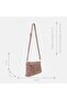 Women's Mink Suede Textured Shoulder Strap Handbag - 6