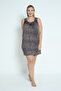 Women's Plus Size Leopard Patterned Lace Detailed Viscose Nightgown 10697 - 2