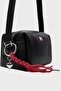 Women's Black Shoulder Bag with Brand Logo, Suitable for Daily Use - 6