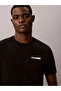 Men's Regular Cut Round Neck Cotton T-Shirt with Logo Printed on the Back, Short Sleeve, Black - 2
