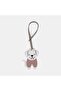 Leather Charm with White Dog Figure