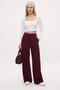 Lycra Series Viora Light Pleated Stretchy Burgundy Palazzo Pants - 2