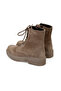 Women's Brown Zippered Suede Leather Boots - 7