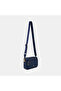 Women's Navy Blue Double Compartment Leather Messenger Bag - 3