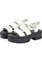 Women's Stylish Looking White Sandals with Brand Logo, Comfortable Sole, Suitable for Daily Use - 4
