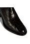 Women's Brown Crocodile Printed Thick Heeled Leather Boots - 7