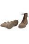 Women's Brown Zippered Suede Leather Boots - 6