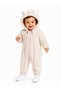 Sweet Rabbit Ears Double Zippered Welsoft Baby Jumpsuit Hooded Plush Winter Unisex Jumpsuit - 2