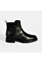 Women's Black Metal Buckle Detailed Zippered Leather Boots - 2