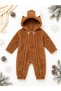 Sweet Rabbit Ears Double Zippered Welsoft Baby Jumpsuit Hooded Plush Winter Unisex Jumpsuit - 3
