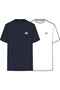 Men's Brand Logo T-Shirt in White-Navy Blue, Suitable for Daily Use - 4