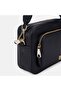 Women's Black Double-Eye Leather Messenger Bag - 4