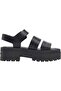 Women's Stylish Looking Black Sandals with Brand Logo, Comfortable Sole, Suitable for Daily Use