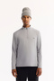 Men's Gray Mock Neck Inside K Checked Ş Brushed Inside Technical Fabric Regular Fit Sweatshirt A52Y1219