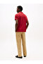Men's Woven Polo Collar Short Sleeve Casual Red T-Shirt - 4