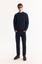 Men's Navy Blue Crew Neck Textured Elastane Regular Fit Sweatshirt A52Y1220 - 7