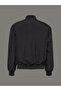 Men's Round Neck Regular Fit Double Pocket Black Coat - 3