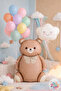 Teddy Bear Foil Balloon 90 cm + Cloud Balloon 40 cm + 10-Piece Macaron Balloon Party Decoration Set - 3