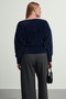 Women's Soft Plush Look Boat Neck Asymmetrical Cut Knitwear Sweater - 5