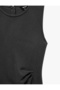 Slim Fit Crew Neck Slit Draped Sleeveless Midi Dress - 7