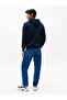 Men's Stylish Navy Blue Sweatshirt with Brand Logo and Hood - 3