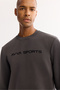 Men's Anthracite Crew Neck Soft Touch Printed Regular Fit Sweatshirt A52Y1334 - 7