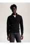 Men's Logo Half Zipper Crew Neck Sweatshirt Black Sweatshirt