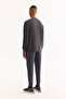 Men's Anthracite Crew Neck Soft Touch Printed Regular Fit Sweatshirt A52Y1334 - 4