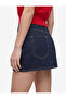 Normal Waist Pocketed Cotton Mini Denim Shorts Skirt - 5