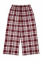 Patterned Combed Cotton Below Knee Plus Size Mother Women's Capri Burgundy Large Plaid - 2