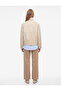 Metal Buckle Stand Collar Snap Button Long Sleeve Pocketed Plaid Gabardine Jacket - 4