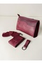 100% Genuine Crazy Cowhide Leather (Handbag, Wallet, Glasses Case, Keychain) Set Stylish and Minimalist - 3