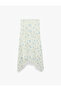 Slim Fit Regular Waist Asymmetrical Cut Floral Lace Skirt - 4