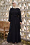 Crepe Elastic Black Dress