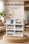 Stackable Clothing Organizer with Sliding Shelf System for Inside the Closet White 6 Pieces - 3