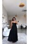 Black Chiffon Dress Cape Set - 8