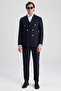 Ds Damat Regular Fit Navy Blue Dobby Fabric Jacket - 4