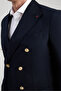 Ds Damat Regular Fit Navy Blue Dobby Fabric Jacket - 8