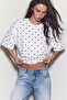 Women's Oversize T-Shirt Polka Muse Polka Dot White – Crew Neck, Comfortable Fit, 100% Cotton - 2