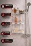 3-Tier White Adhesive Bathroom Shelf, Shampoo Holder Shower Organizer, Metal Bathroom Wall Hanger - 4
