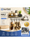 Adhesive Bathroom Shelf and Soap Dish Set with Hooks - Hanging Bathroom Organizer - 3