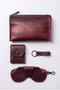 100% Genuine Crazy Cowhide Leather (Handbag, Wallet, Glasses Case, Keychain) Set Stylish and Minimalist